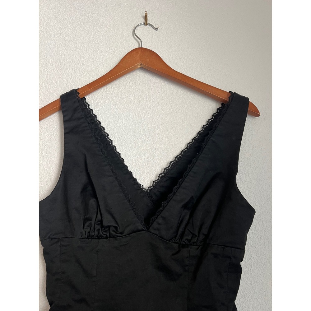 Bebe Black Sleeveless Lace Trim Dress Cocktail Party Made in USA Medium - Picture 2 of 8
